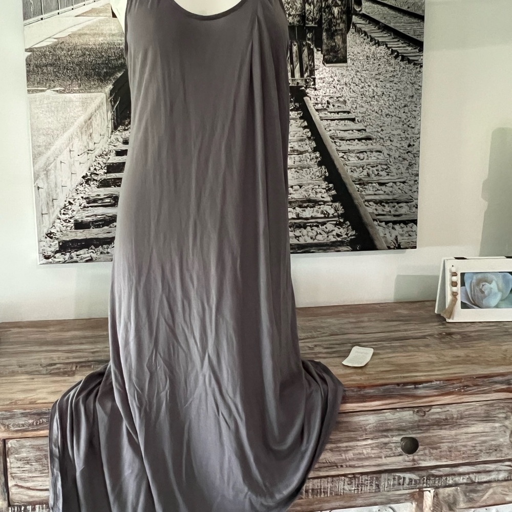 Eileen Fisher Gray Sleeveless Scoop Neck Maxi Sleepwear